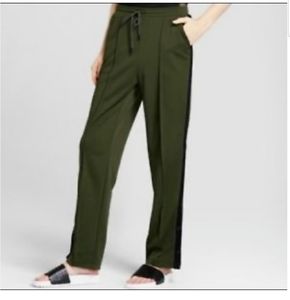 Hunter Green Side Snap Drawstring Track Pants
